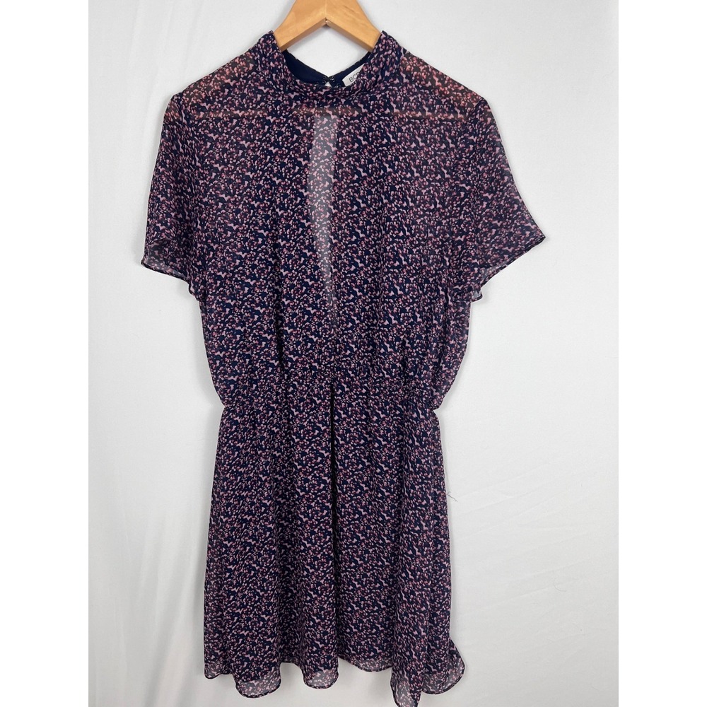 BCBGeneration‎ Floral Dark Blue High Neck Dress Size Medium